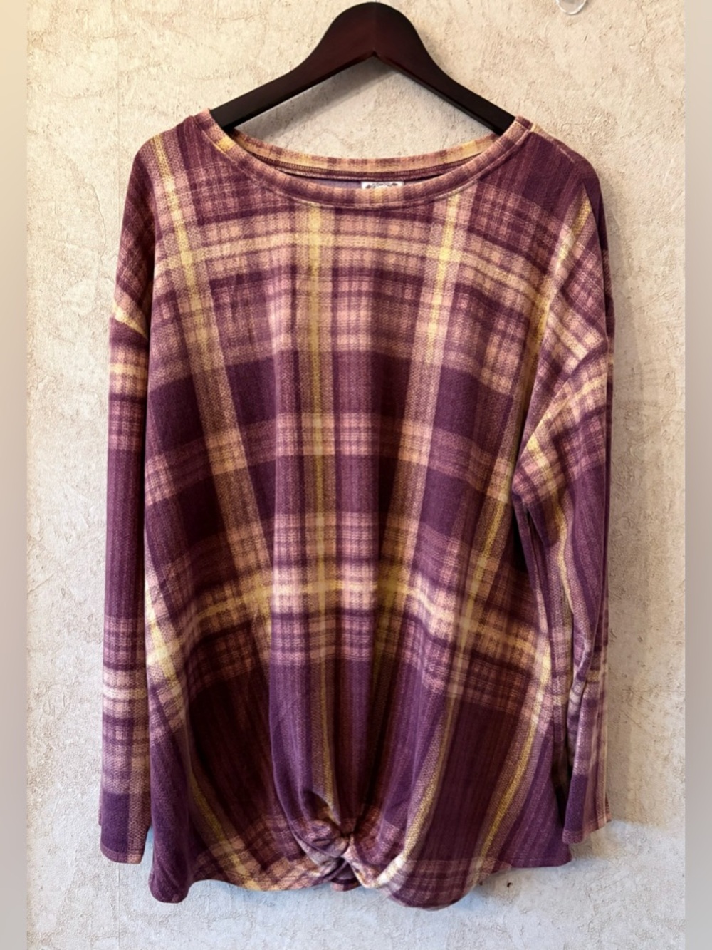 TruSelf Tie-Hem Long Sleeve Top